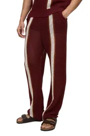 boohooman-meskie-spodnie-dresowe-akryl-bordowe-w-paski-biale-m-z3a