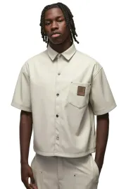 boohooman-koszula-meska-bezowa-krotki-rekaw-z-naszywka-casual-m-z3a