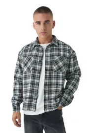 boohooman-meska-koszula-casual-w-krate-czarno-biala-dlugi-rekaw-m-z3a