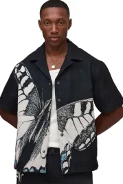 boohooman-czarna-koszula-meska-krotki-rekaw-z-wzorem-motyla-xs-z3a-xs-z-a