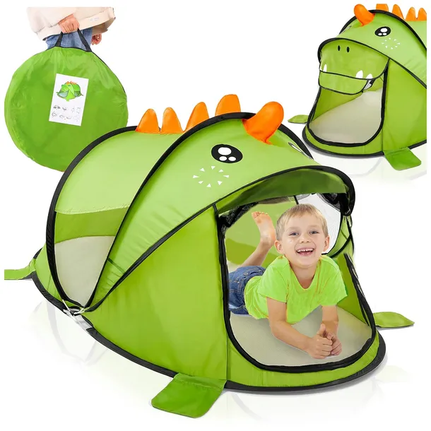 NAMIOT DLA DZIECI SAMOROZKŁADAJĄCY DINOZAUR ZIELONY DOMEK DO DOMU OGRODU