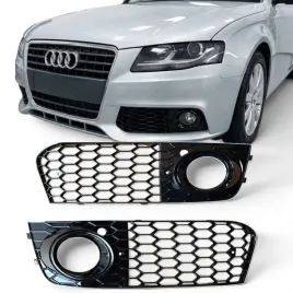kratki-zderzaka-audi-a4-b8-2007-2011-plaster-czarny-polysk-halogenow
