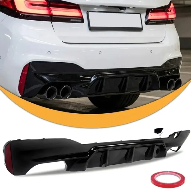 Dyfuzor BMW G30 G31 Dokładka Tylnego Zderzaka Czarny Połysk Spoiler