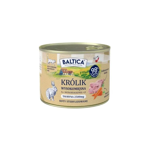 BALTICA Królik 185g karma mokra monobiałkowa dla kota