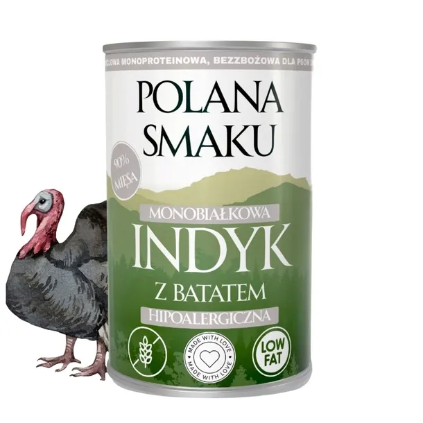 POLANA SMAKU Indyk z batatem 400g karma monoproteinowa dla psa