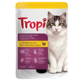 tropi-pelnoporcjowa-karma-kocia-saszetki-dla-doroslego-kota-z-drobiem-100g