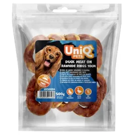 uniq-pets-przysmaki-dla-psa-500g-ring-ze-skory-wolowej-z-kaczka-10-cm