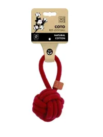m-pets-coto-loop-ball-8-cm-czerwona-bawelniana-zabawka-dla-psa