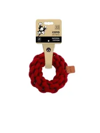 m-pets-coto-ring-13-cm-czerwony-bawelniana-zabawka-dla-psa