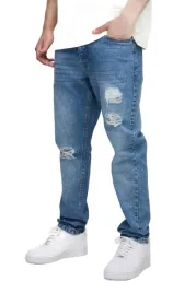 boohooman-meskie-jeansy-proste-niebieskie-z-dziurami-30-z3a