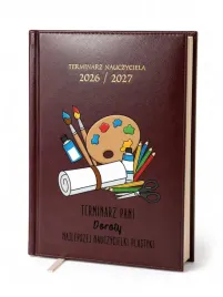 kalendarz-nauczycielski-2026-2027-bordowy-dla-nauczyciela-plastyki-imie