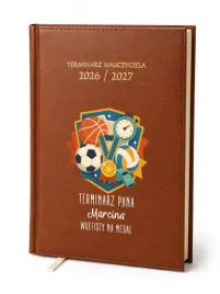 kalendarz-nauczycielski-2026-2027-brazowy-wf-wychowanie-fizyczne-imie