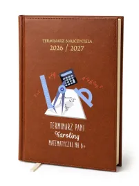 kalendarz-nauczycielski-2026-2027-brazowy-dla-nauczyciela-matematyki-imie