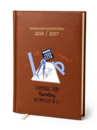kalendarz-nauczycielski-2026-2027-brazowy-dla-nauczyciela-matematyki-imie