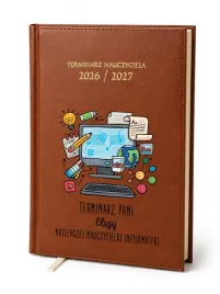 kalendarz-nauczycielski-2026-2027-brazowy-dla-nauczyciela-informatyki-imie