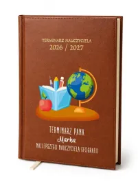 kalendarz-nauczycielski-2026-2027-brazowy-dla-nauczyciela-geografii-imie
