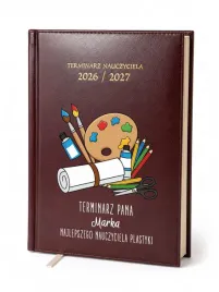 kalendarz-nauczycielski-2026-2027-bordowy-dla-nauczyciela-plastyki-imie
