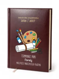 kalendarz-nauczycielski-2026-2027-bordowy-dla-nauczyciela-plastyki-imie
