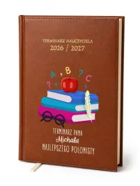 kalendarz-nauczycielski-2026-2027-brazowy-dla-nauczyciela-polonista-imie