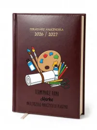 kalendarz-nauczycielski-2026-2027-bordowy-dla-nauczyciela-plastyki-imie