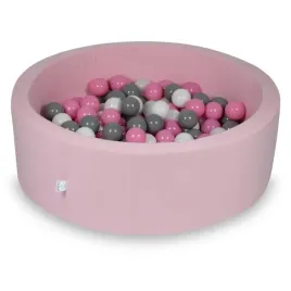 suchy-basen-okragly-90x30-cm-pudrowy-roz-200-pileczek-biale-szare