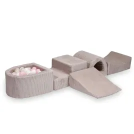 piankowy-plac-zabaw-sztruks-jasnorozowy-z-mostkiem-basen-micro-100-pilek