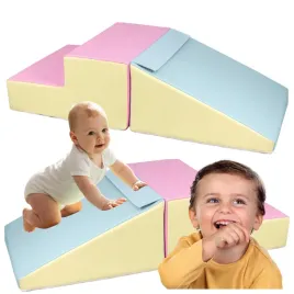 mini-zjezdzalnia-piankowa-zestaw-2-el-rozowy-niebieski-zolty-pastelowy