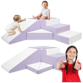 zestaw-piankowy-zjezdzalnia-dla-dzieci-4-elementy-bialy-liliowy
