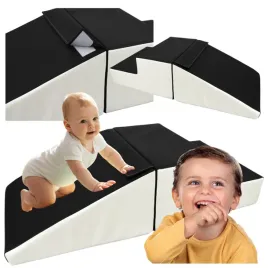 mini-zjezdzalnia-piankowa-zestaw-2-el-dla-dzieci-czarny-bialy-50-cm