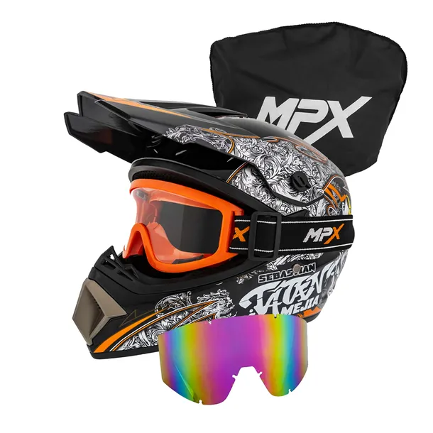 Kask Crossowy Gogle Quad ATV Enduro Hulajnoga Elektryczna BMX S 55-56cm