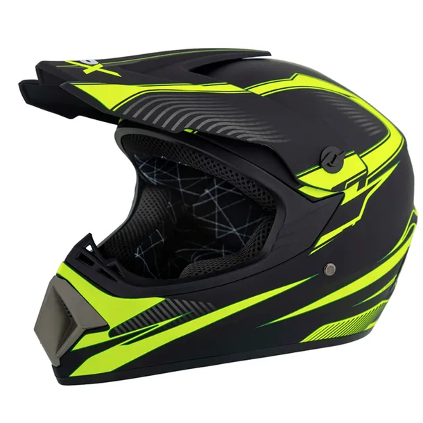 Kask Cross M Enduro Quad ATV BMX MTB Hulajnoga Elektryczna Czarno Żółty