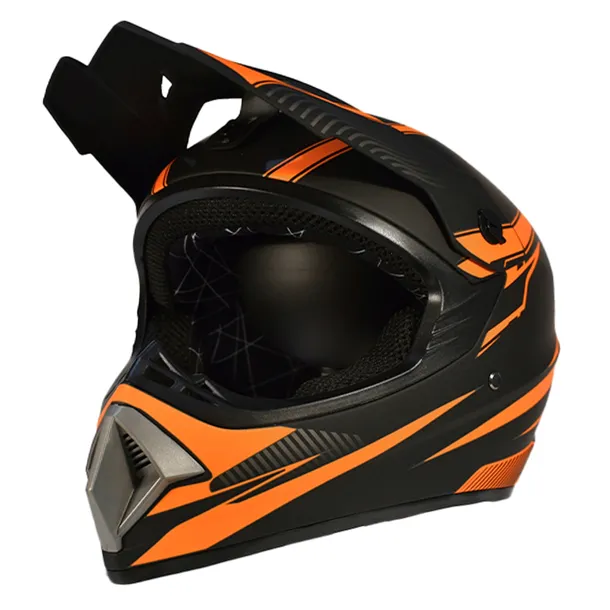 Kask Cross M Enduro Quad ATV BMX Hulajnoga Elektryczna Czarno Pomarańczowy