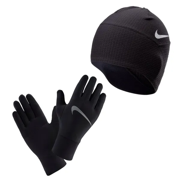 Zestaw do biegania Nike czapka + rękawiczki 0595.082 czarny M/L