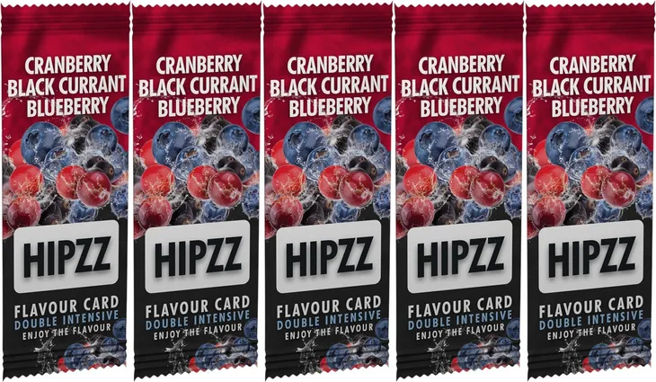 5x Karta Aromatyzująca do Papieros HIPZZ Cranberry Black Currant Blueberry