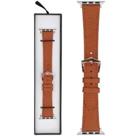 pasek-do-apple-watch-glacierx-textured-leather-brazowy-38-40-41-mm