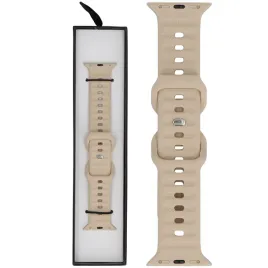 pasek-glacierx-silicone-ribbed-almond-cream-do-apple-watch-38-40-41-mm