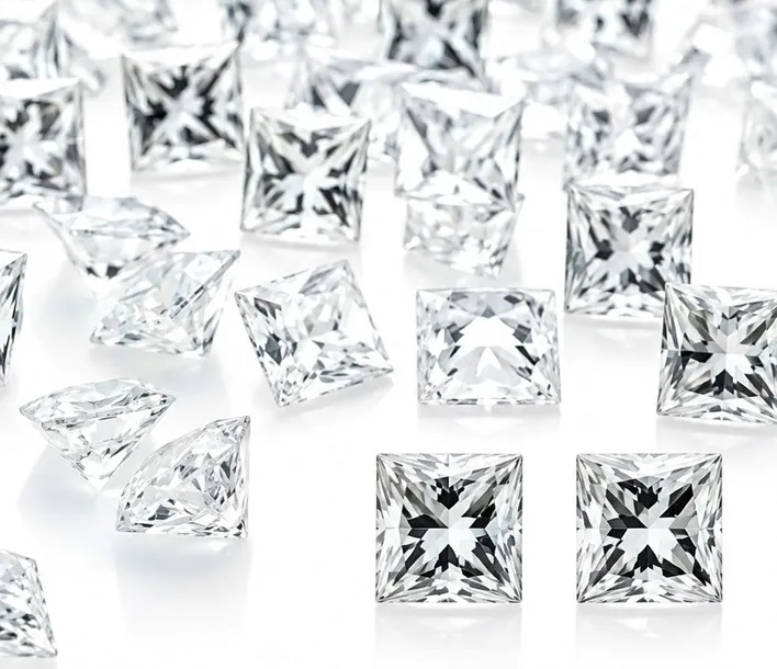 Cyrkonia jubilerska biała kwadratowa 3mm x 10 sztuk