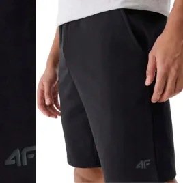 krotkie-spodenki-4f-meskie-bawelniane-czarne-sportowe-lato-r-xl