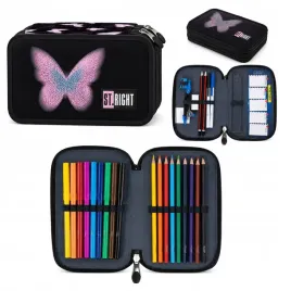 piornik-szkolny-podwojny-st-majewski-pastel-butterfly-z-wyposazeniem
