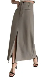 dazy-spodnica-prosta-damska-maxi-khaki-xl-l5l