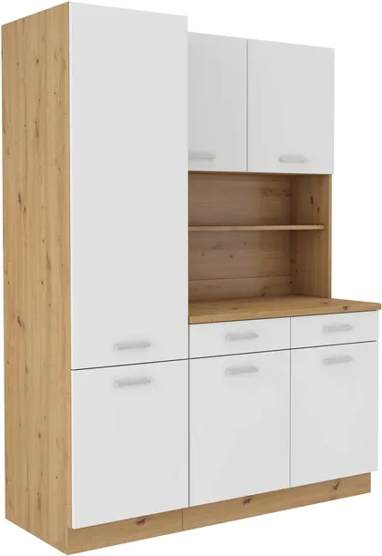 Zestaw mebli MARIA 150cm Biały/Dąb Artisan Kredens, Bufet, Meble Na działkę