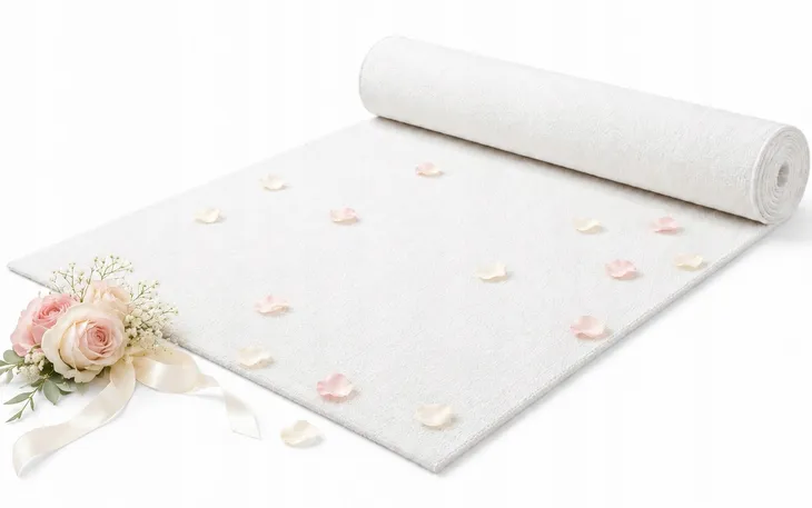 BIAŁY DYWAN NA ŚLUB CHODNIK DO KOŚCIOŁA 120 CM X 15MB MM-DECOR