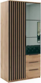 szafa-loftowa-sorento-100cm-lustro-lamele-dab-craft-zloty-czarny