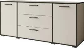 komoda-bogota-150cm-kaszmirowy-bez-krawedz-czarny-grafit