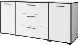 komoda-bogota-150cm-bialy-krawedz-czarny-grafit