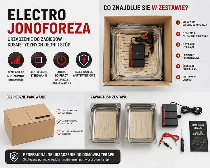 ELECTRO JONOFOREZA LIKWIDUJE NADMIERNE POCENIE SIĘ DŁONI STÓP RĄK NÓG