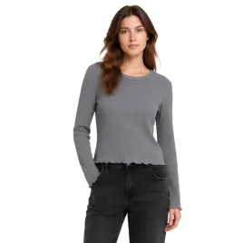 bluzka-damska-promod-casual-szara-crop