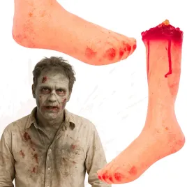 sztuczna-odcieta-noga-kosc-stopa-krwawa-zakrwawiona-halloween-horror-lydka