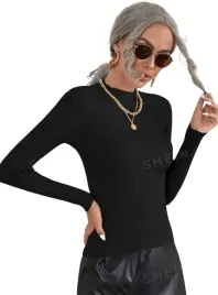 shein-sweter-damski-czarny-dopasowany-38-m6p