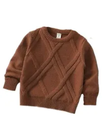 shein-sweter-brazowy-chlopiecy-gladki-74-lwo